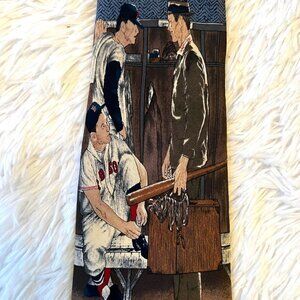 Vintage 1995 Norman Rockwell‎ Saturday Evening Post Boston Red Sox Silk Necktie
